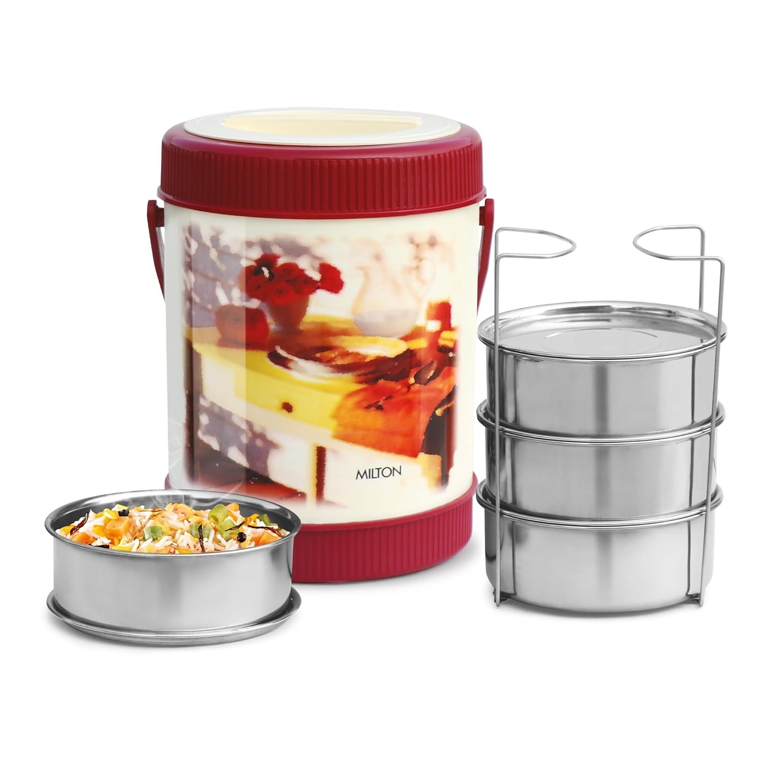 SHERRIF 4 CONTAINER 3000ML LUNCH BOX RED (AM-SH4C3000RE522-BM)
